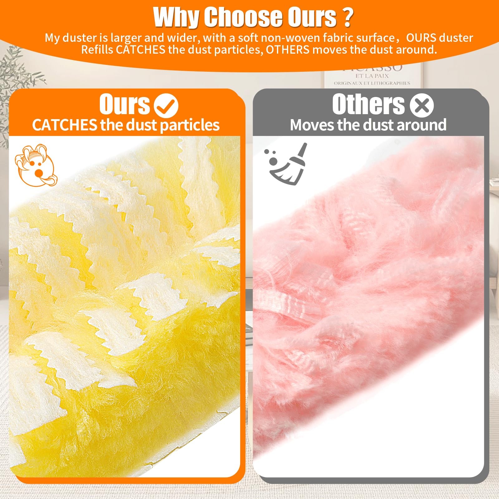 50 Count Heavy Duty Duster Refills for Swiffer, Extra Thick, Unscented