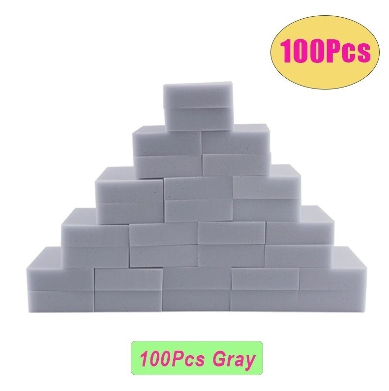 100pcs/lot Melamine Sponge Magic Eraser Gray White Multifunctional Nano Cleaning