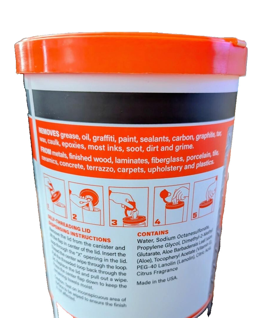 Orange Peels Premoist Heavy-Duty Cleaning Wipes 70 CT Lanolin & Vitamin E 10×12″