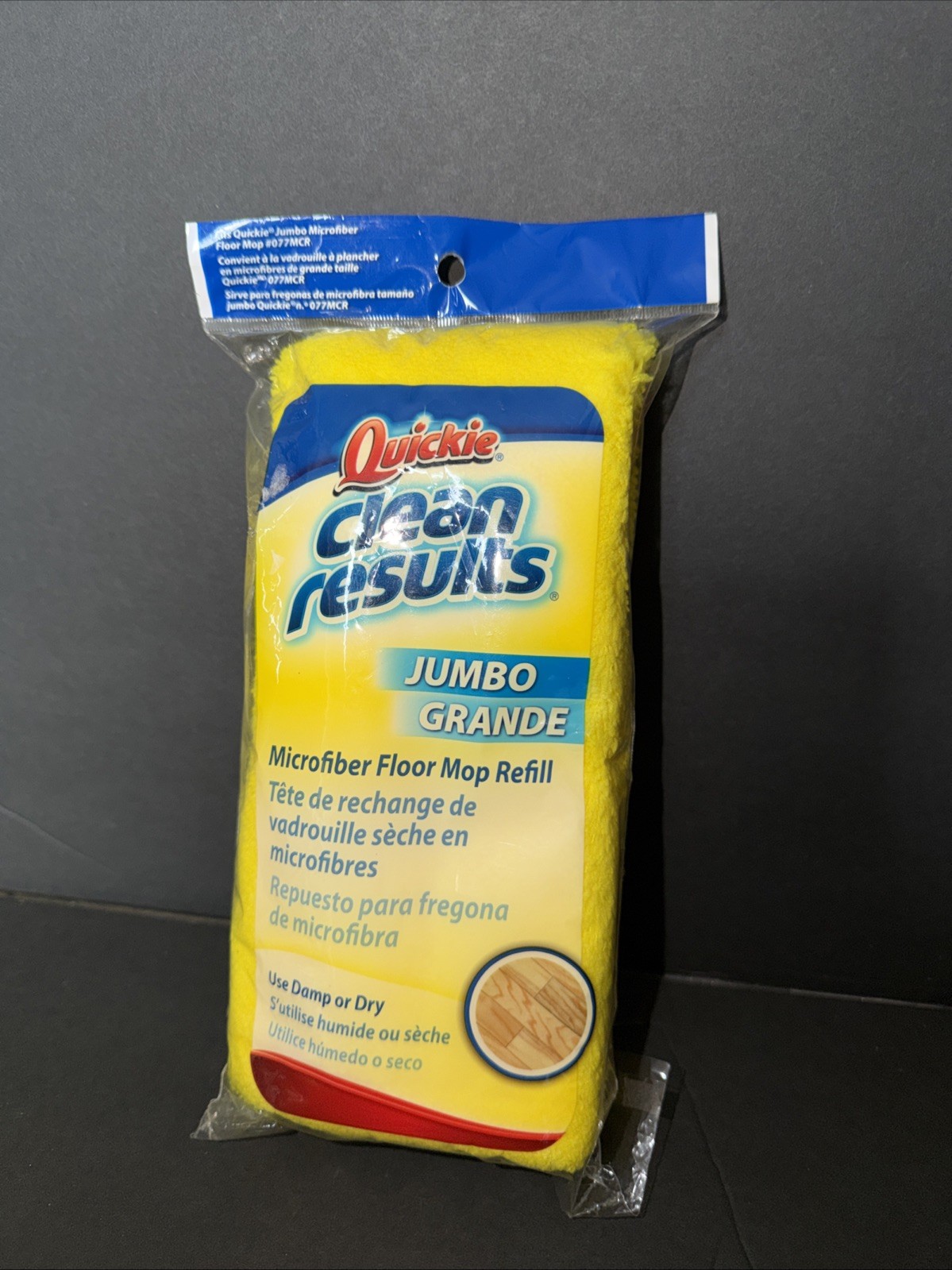 Quickie Clean Results Jumbo Microfiber Floor Mop Refill Cleans Tile Wood Vinyl