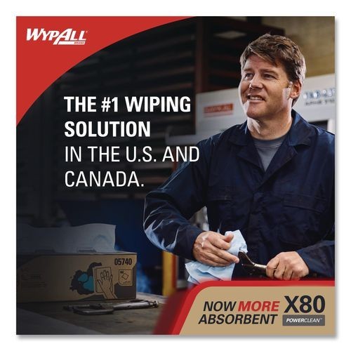 WypAll Power Clean X80 Cloths, HYDROKNIT, BRAG Box, 11.1×16.8, White, 152/Carton