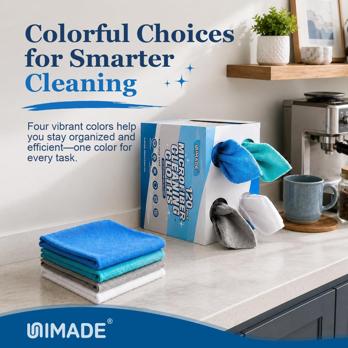 Microfiber Cleaning Cloth, 120 Pack Reusable Paper Towels Microfiber Towels for