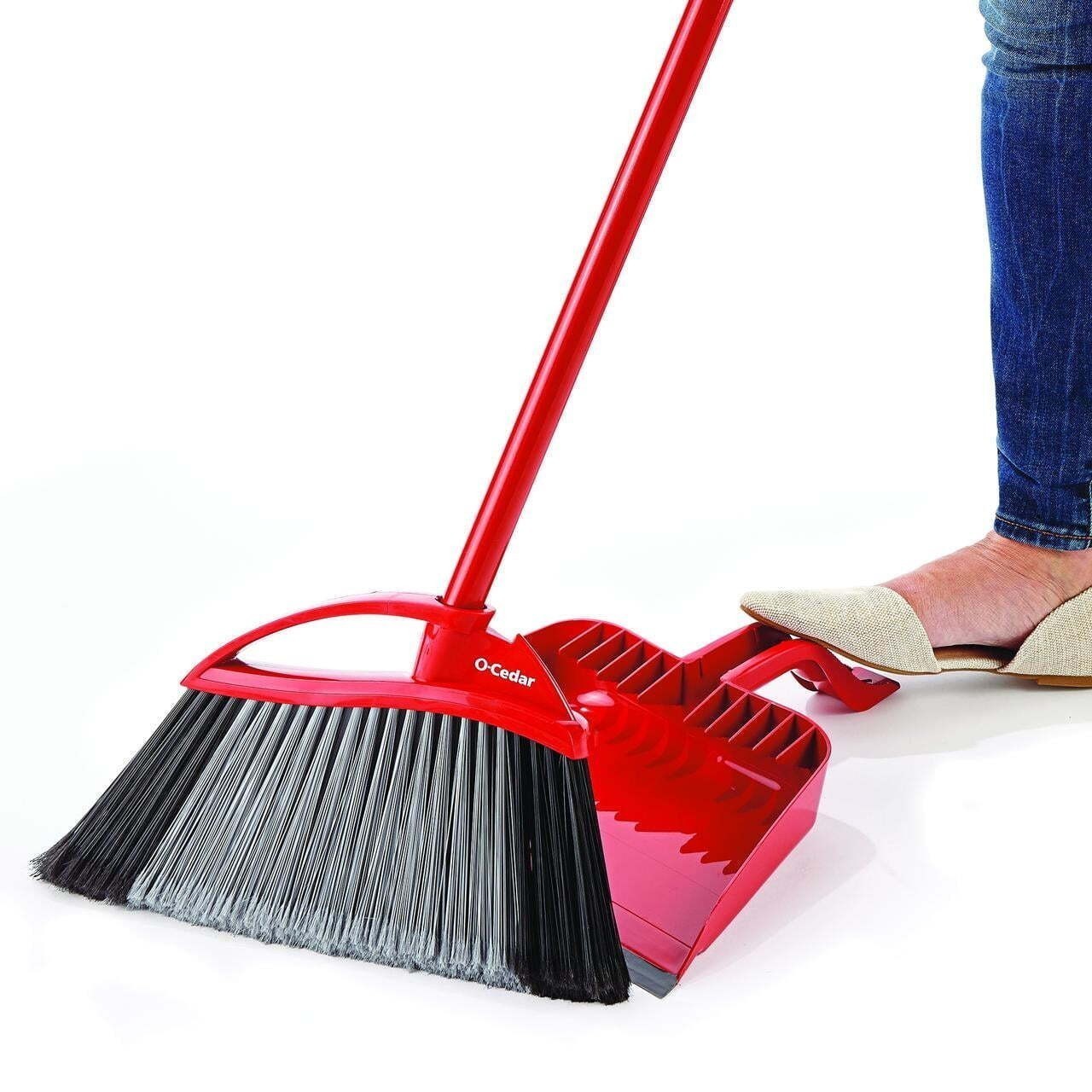 Power Corner Pet Pro Broom with Step on Dust Pan Hands-free Anti-static Home