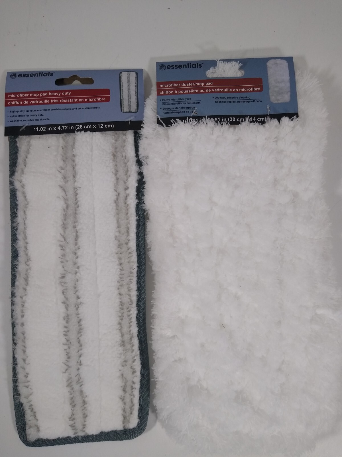 Microfiber Duster Mop Pads Lot of 2 Reusable Washable Almost 11″ x 5″ Essentials