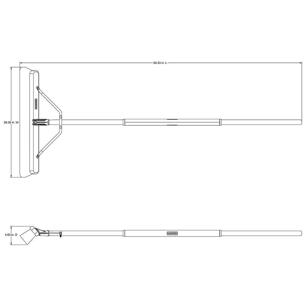 Harper Push Broom Smooth-Surface Hardwood/Steel Handle Soft Bristle 24 in. Width