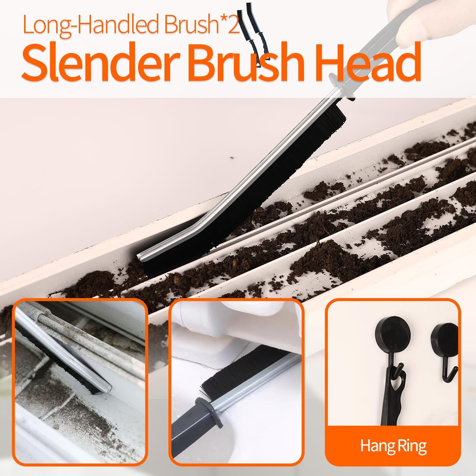 13Pcs Crevice Cleaning Brush Set, Window Groove Kit Hard Gray