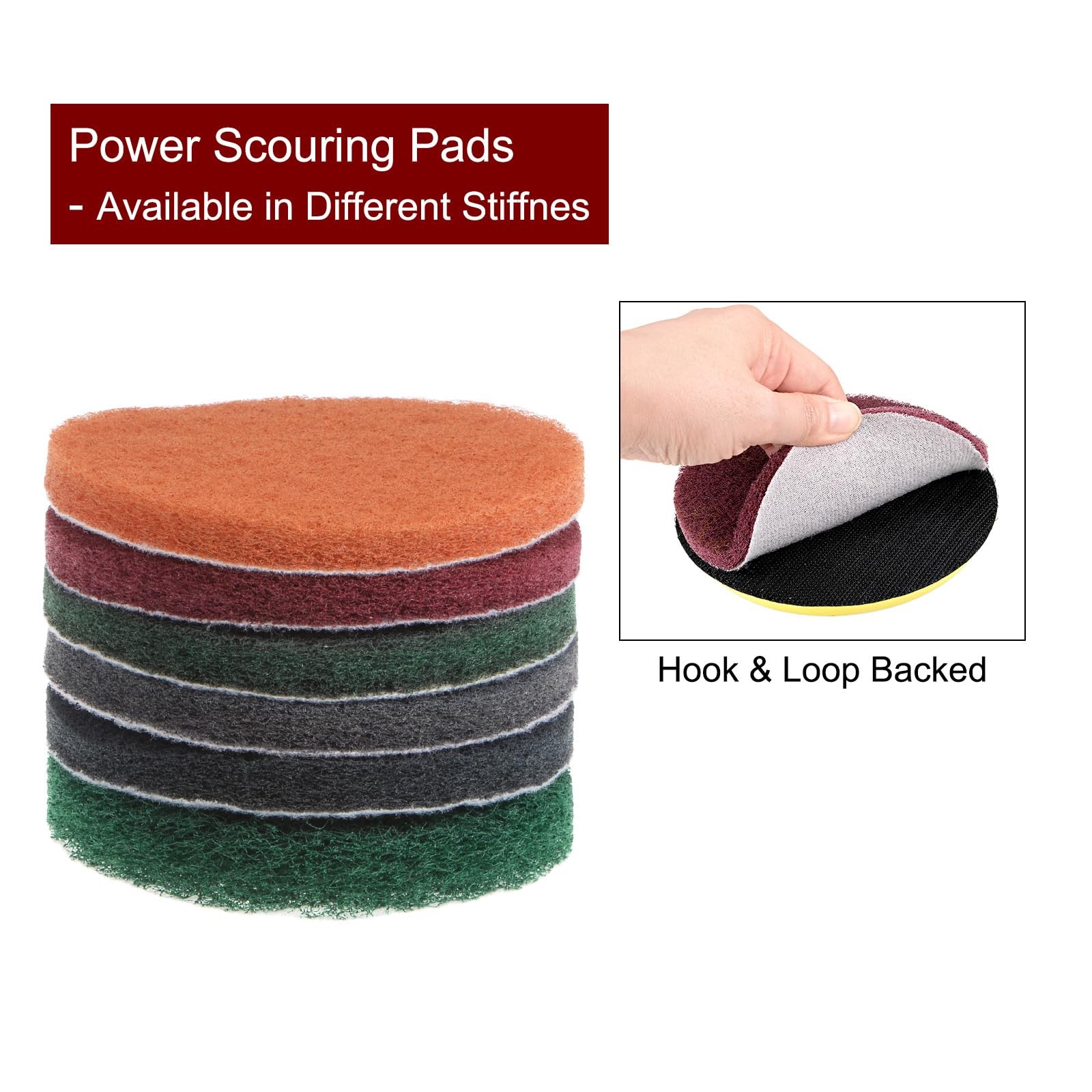 HARFINGTON 15pcs Drill Power Brush 4 Inch Tile Scrubber 150-240 Grit, Green