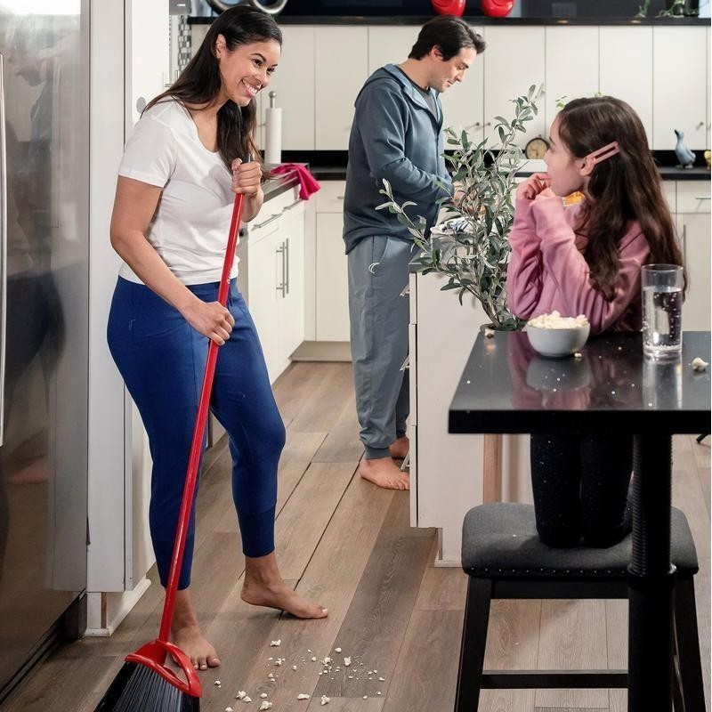 Pet Pro Power Corner Broom W/ Step On Dust Pan Anti-Static Hair Cleaning Tool US