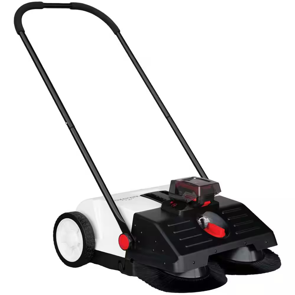 22 In. W Battery Powered Electric Floor Sweeper with Double Brush System, 18V Li