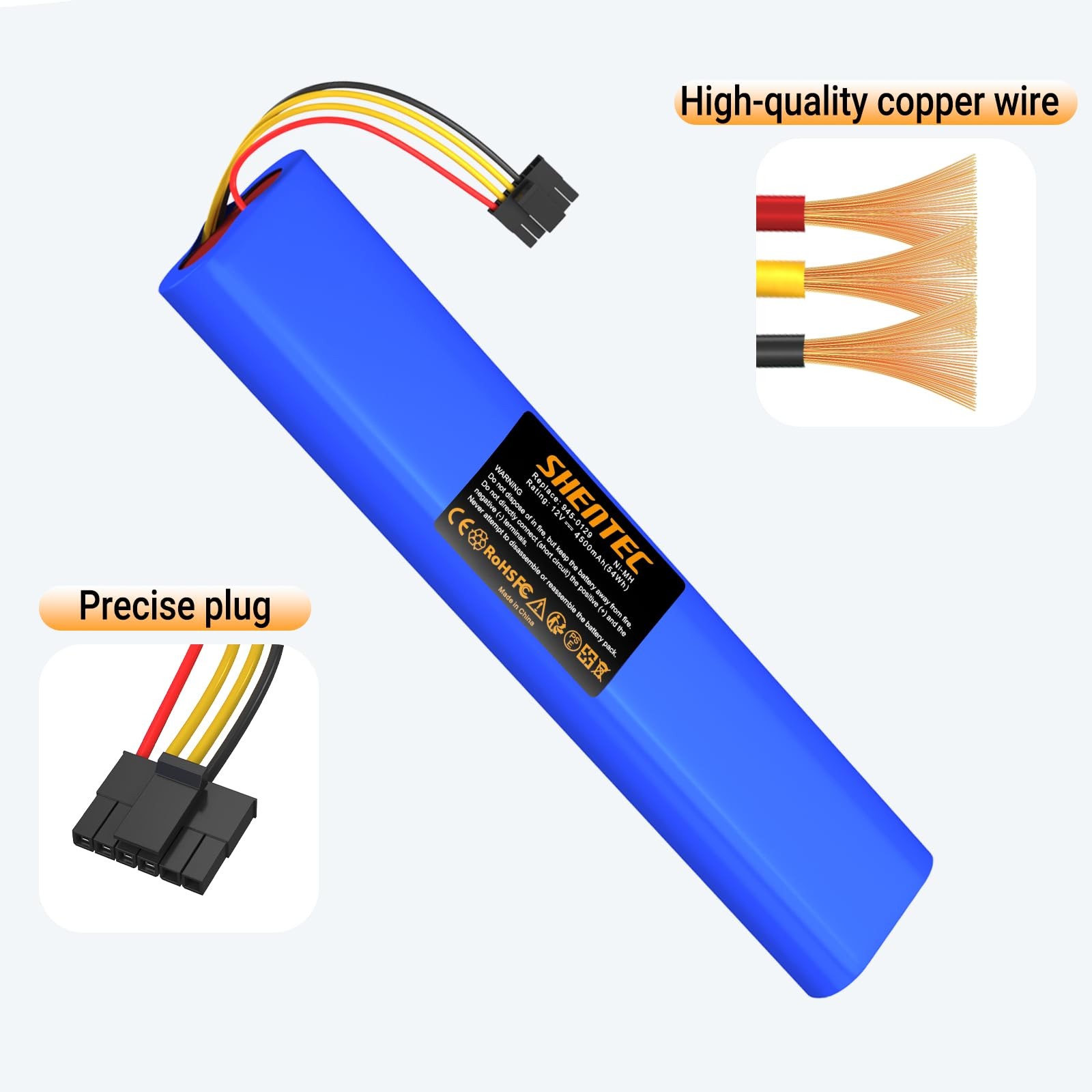 Shentec 4.5Ah 12V Ni-Mh Battery Compatible with Neato Botvac Series 70e 75…