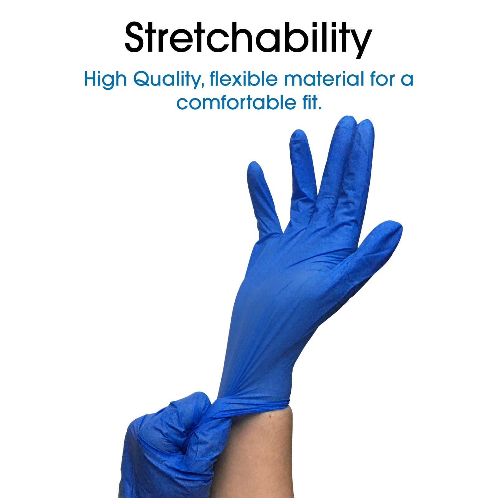 TechMatte Disposable Powder Free Rubber Nitrile Ambidextrous Gloves (L) – 100 PK