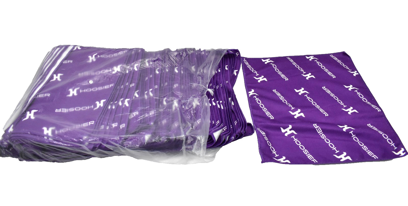 Lot of 50 Microfiber Shop Towels Rags Purple/White Cloths BRANDED 18″ x 15″