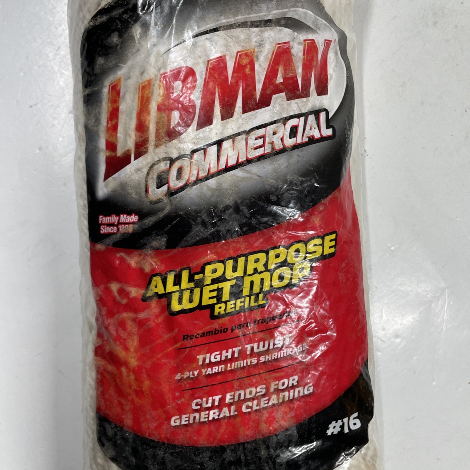 Libman #16 All-Purpose Cotton Blend Wet Mop Refill Extra Absorbent Twisted Yarn
