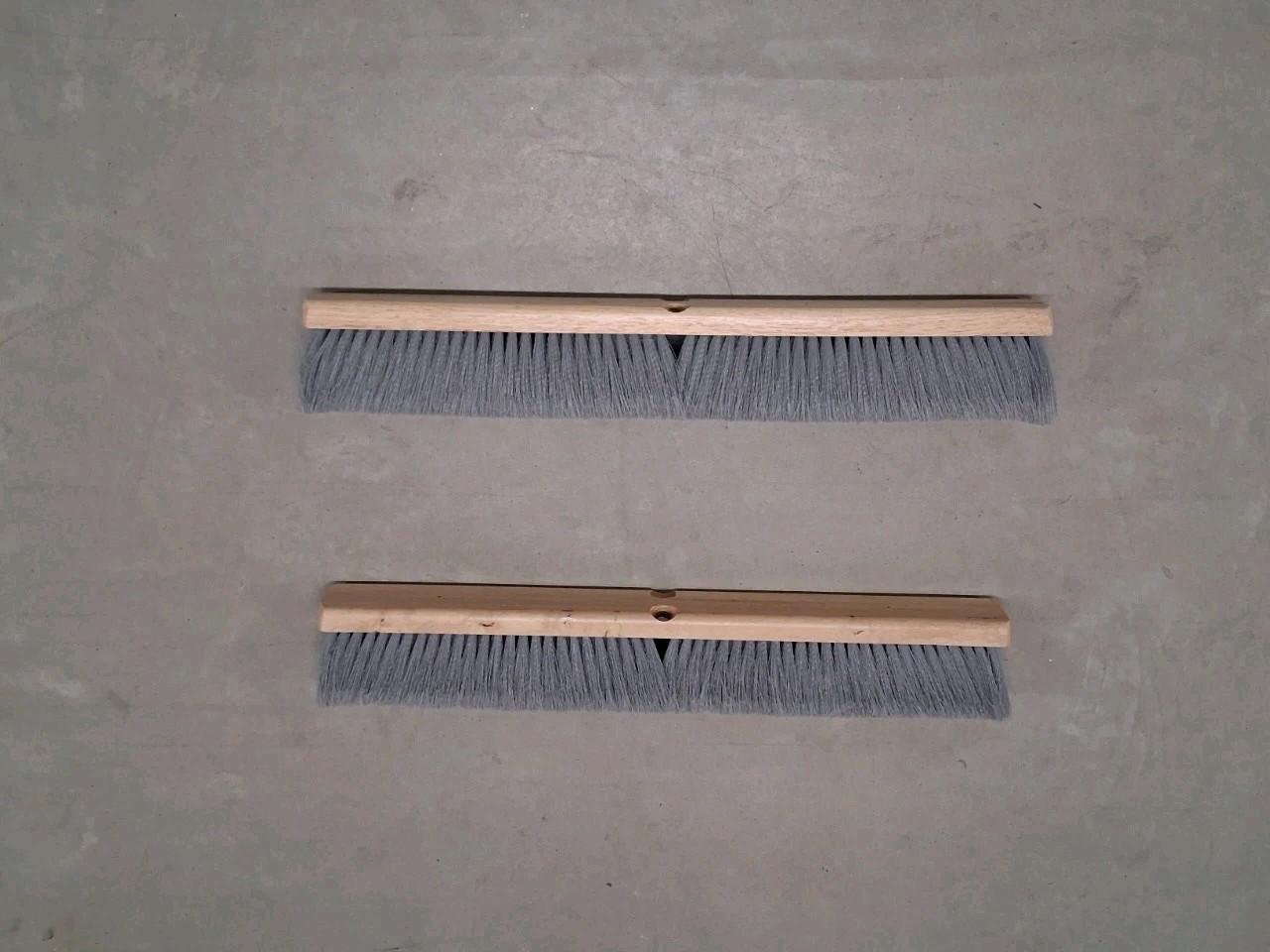(2) 24 in. Polypropylene Broom Fine Sweep Flagged with 3 in. Trim Gray