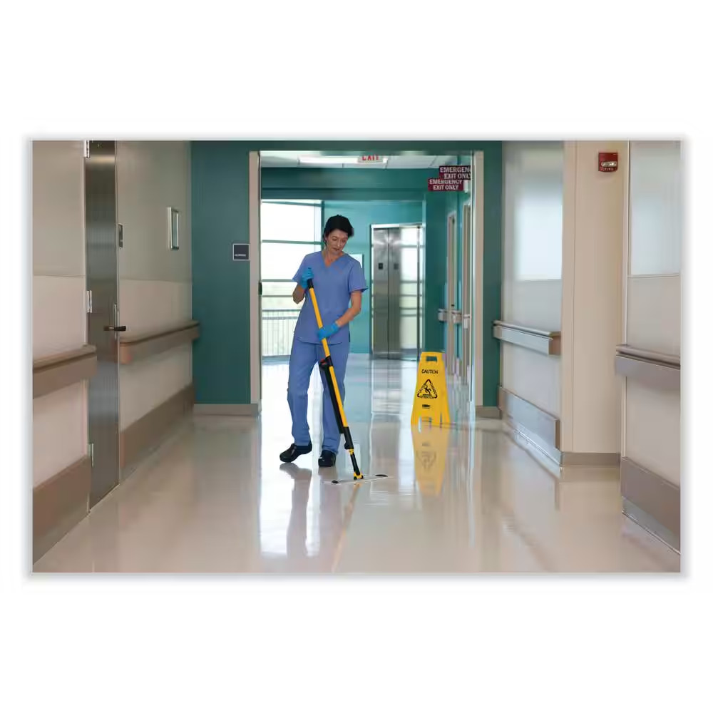 17 In. W Pulse Microfiber Spray Mop System, 52 In. Yellow Plastic Handle