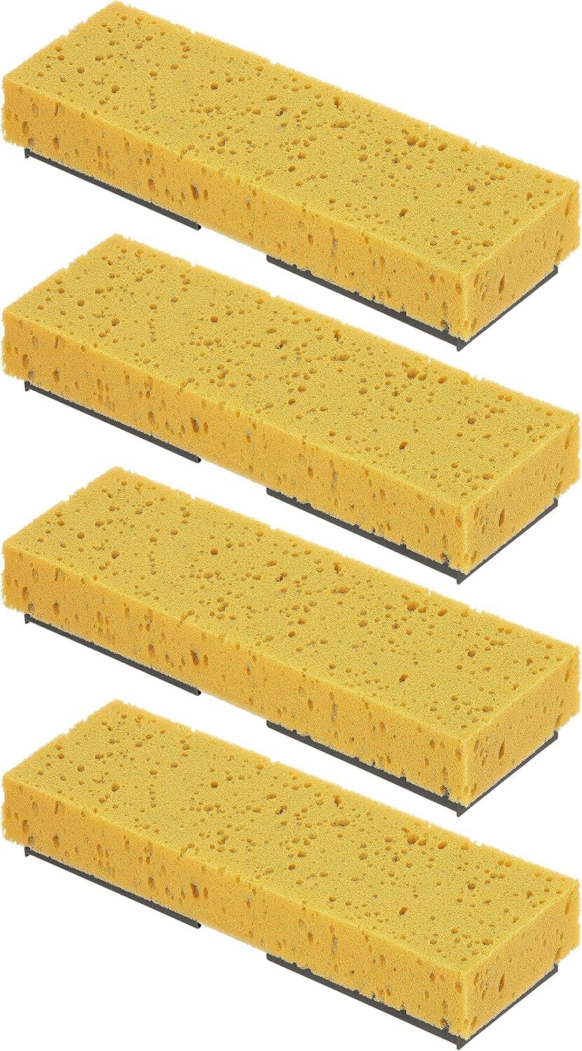 Sponge Mop Refill for Superio Mop Overall: 9″x3″ Screws: 6.5″ Apart, 4 Pack