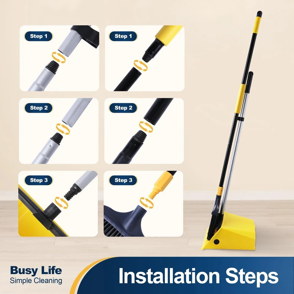 Commercial Broom And Dustpan Set With Comb Commercial Outdoor Indoor For Courtya