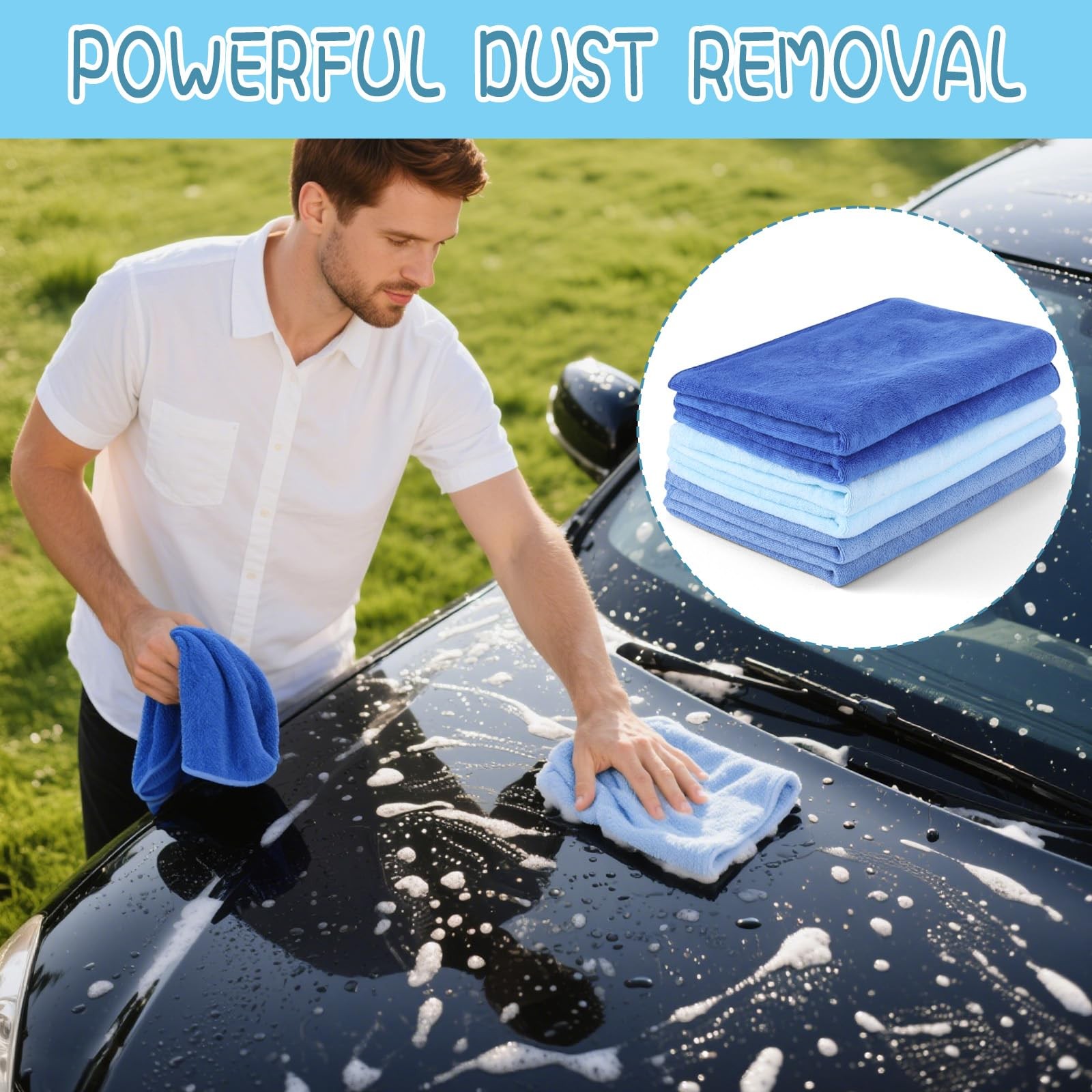 6 Pack Extra Large Microfiber Cleaning Cloths 20″x30″, Lint-Free Reusable Tow…