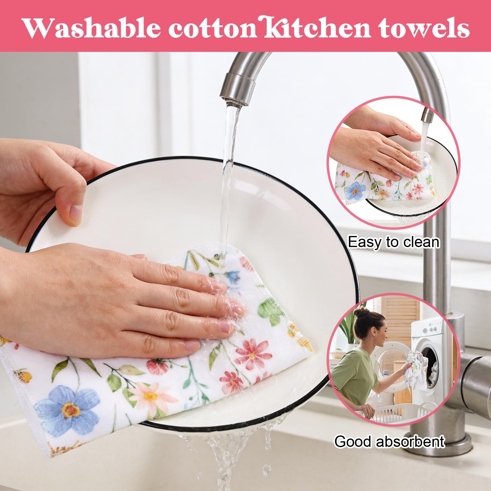 36 Pcs Reusable Paper Towels Roll Paperless Cotton Cloth 9.8″ X 11″ Washable …
