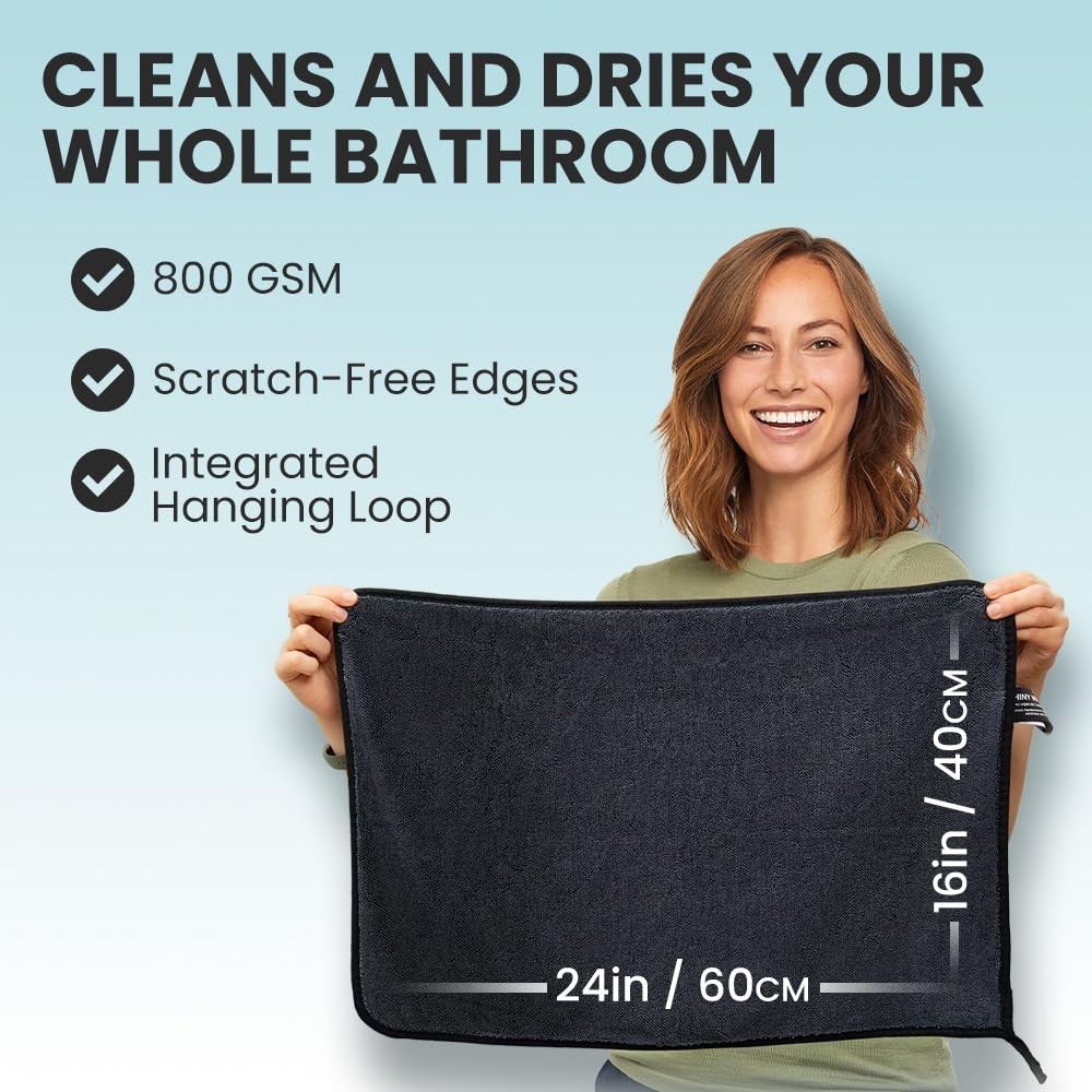 Shiny Wipes XL Drying Towel, The Original, Ultra Absorbent Twisted-Loop Desig…