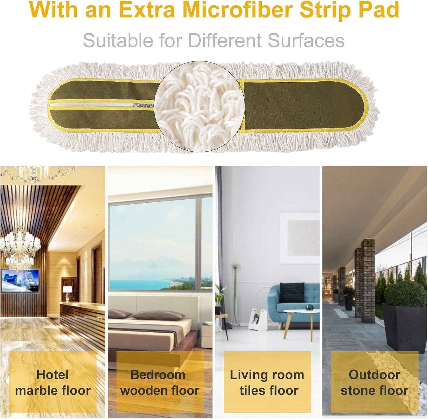 36″ Microfiber Mop Pads 2 Pieces Just Fit Industrial Dust Mop: B08R3F1ZZM,Green