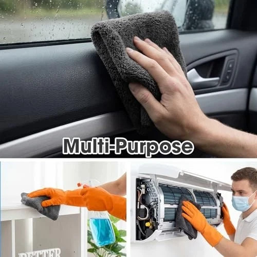 Pcs Edgeless Microfiber Plush Towels for Cars Detailing 16 x 16 Inch 20 Gray