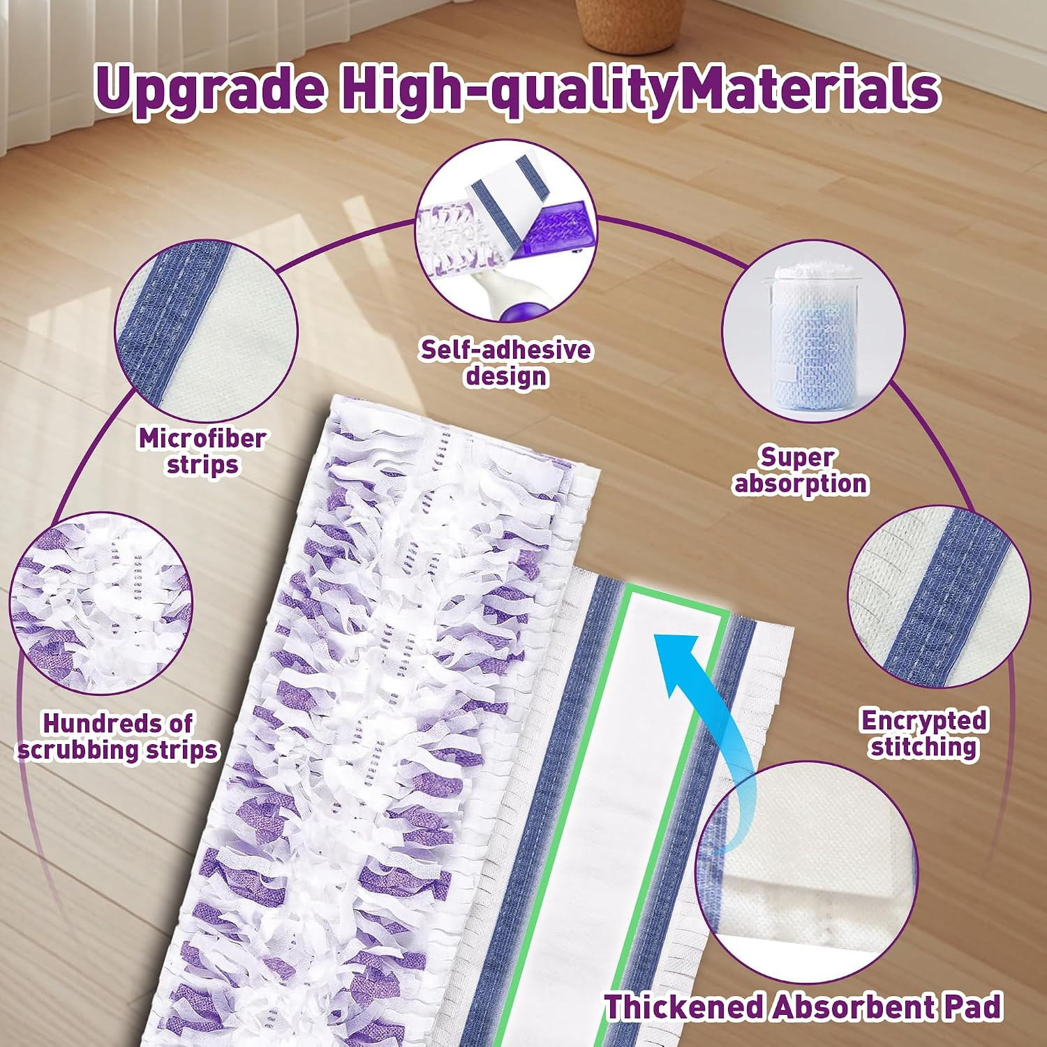 Power Mop Pads for Swiffer Powermop, Unscented Disposable Mop Refills