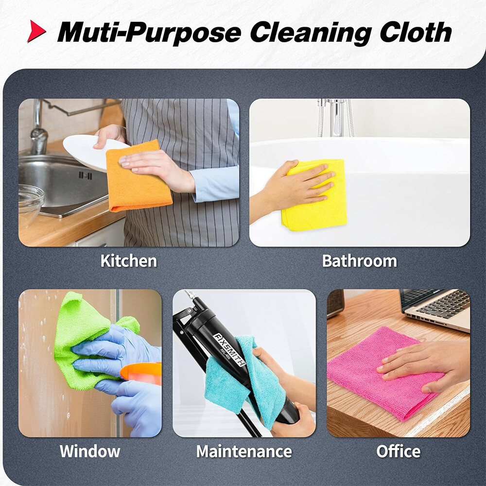 Microfiber Cleaning Cloth Set of 50 Towel Rag Car Polishing Detailing No-Scratch