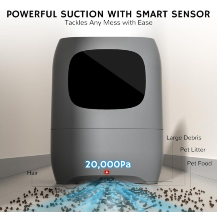 Aspirador Recogedor Automático 20KPa 1500W para Mascotas, Cocina y Salón