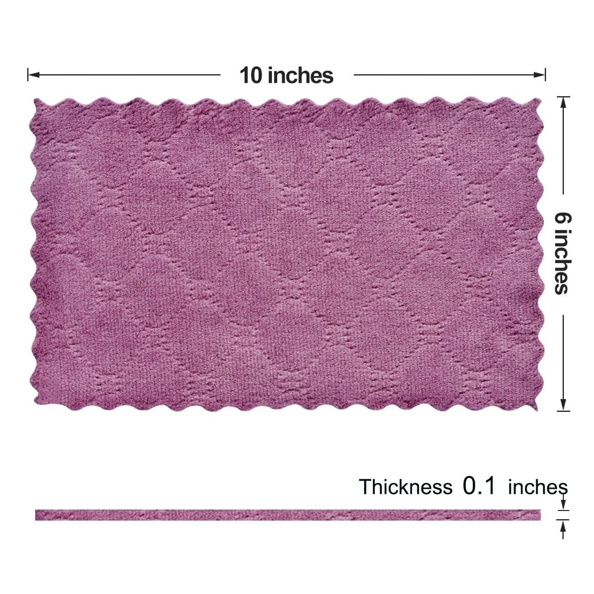 OstWony 12PCS Kitchen Towels Dish Cloths, 10 inches x 6 inches, Purple