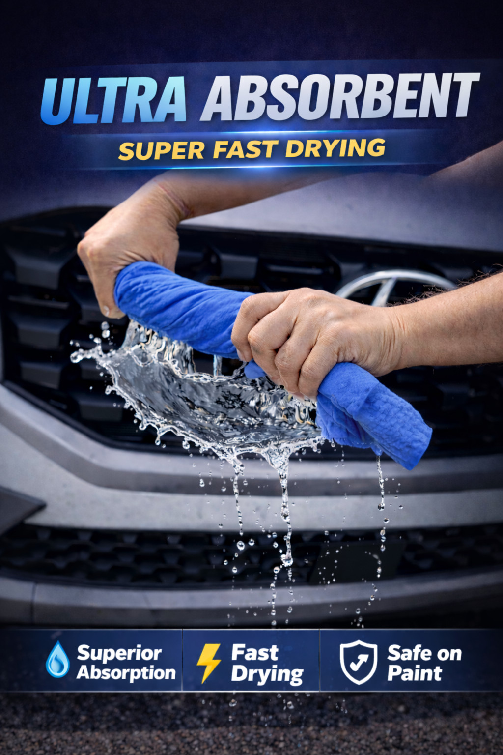 R.A. Premium 26×17 Shammy Cloth for Car Drying-Super Absorbent Synthetic Chamois