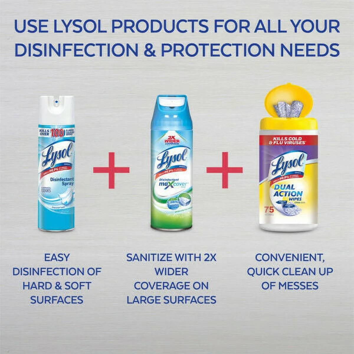 Lysol Dual Action Cleaning Wipes, Citrus Scent, Scrubbing & Soft, 75 Ct, 2 Pack