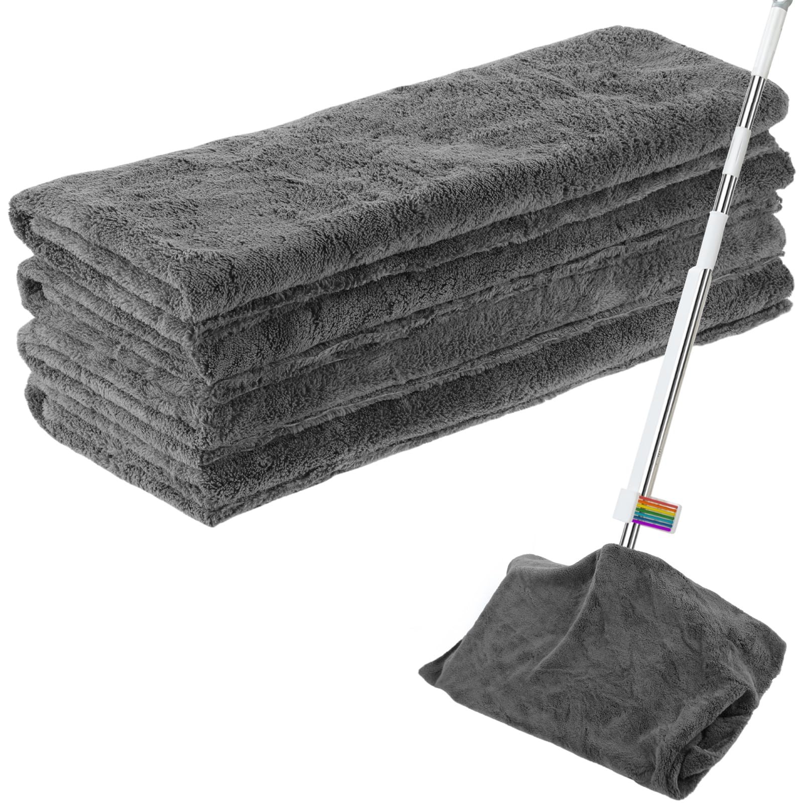 4 Pcs Extra Large Microfiber Cleaning Cloth, 30″x20″ Washable Reusable Floor …