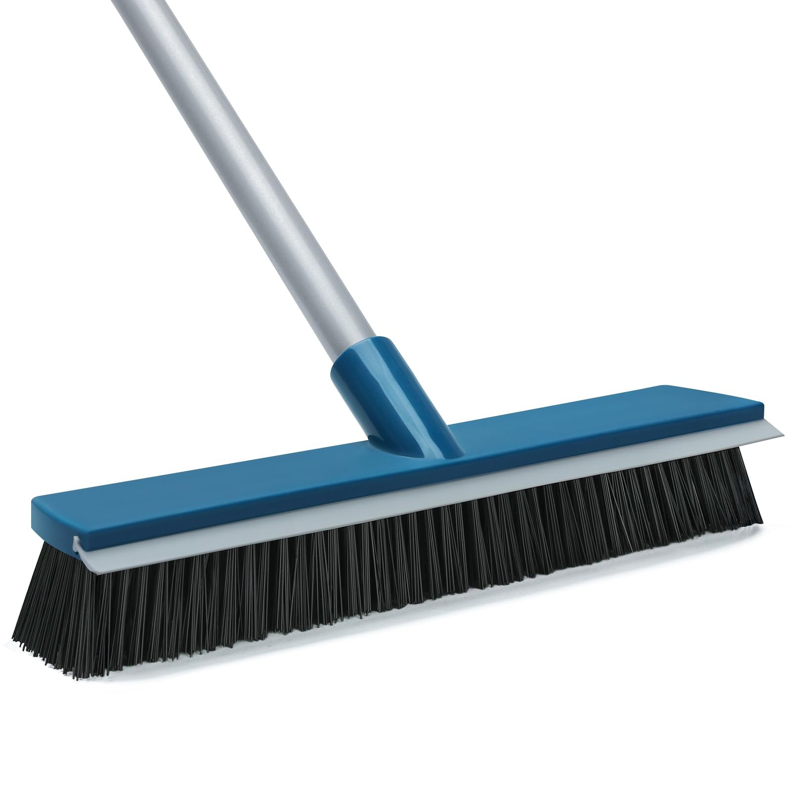 16-Inch Push Broom Outdoor with Squeegee and 58″ Long Handle, 2 in 1 Commerci…