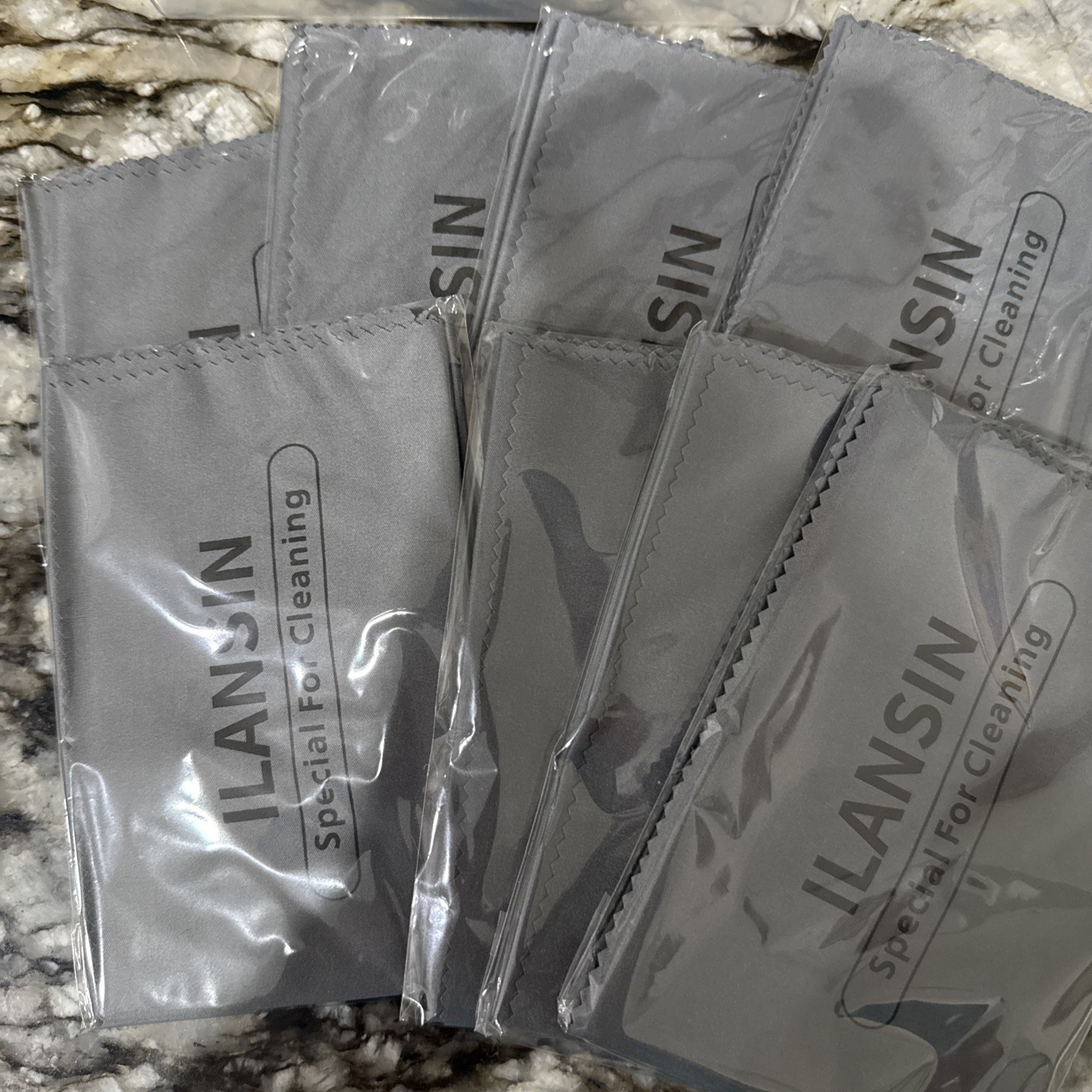 8pk Technology Microfiber Black/Gray Gun Cloth Large Lint Free Cleaning Pad Set