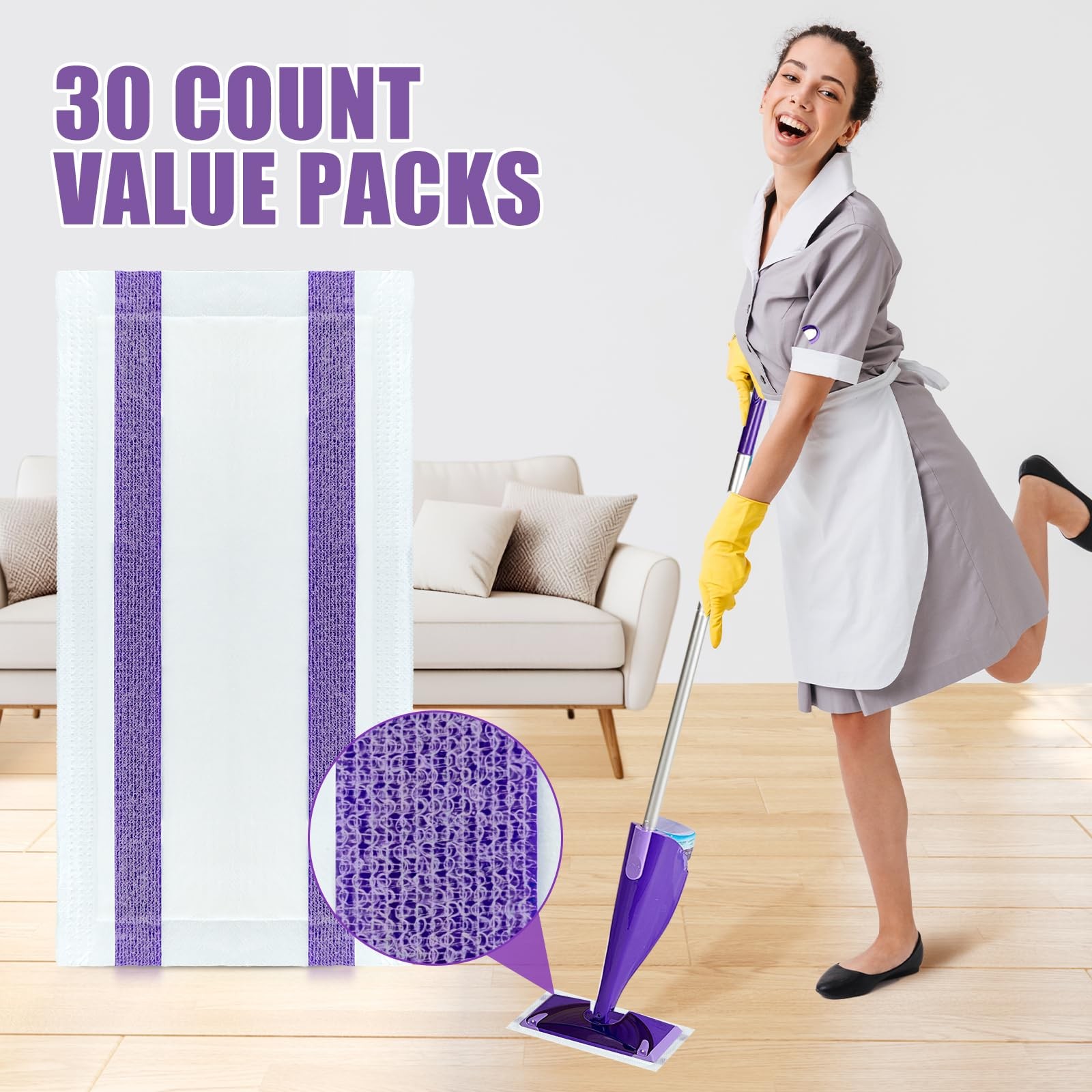 50 Count for Swiffer Wet Jet Pads, Disposable Wet Jet Pads, for Swiffer Wet P…