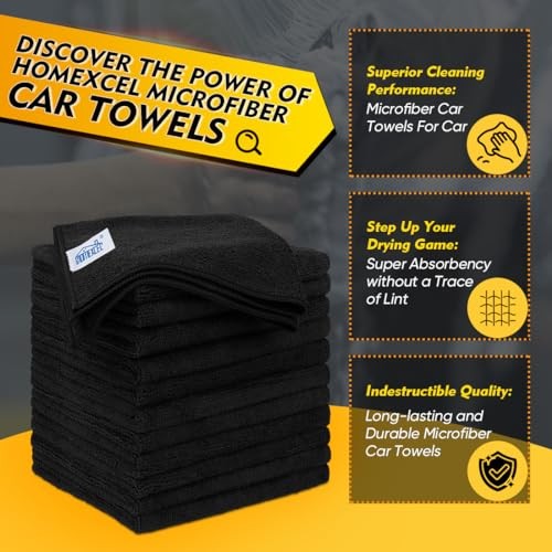 Microfiber Cleaning Cloth Pack.5 x.5 inch Microfiber 12.5 x 12.5 Inch 12 Black