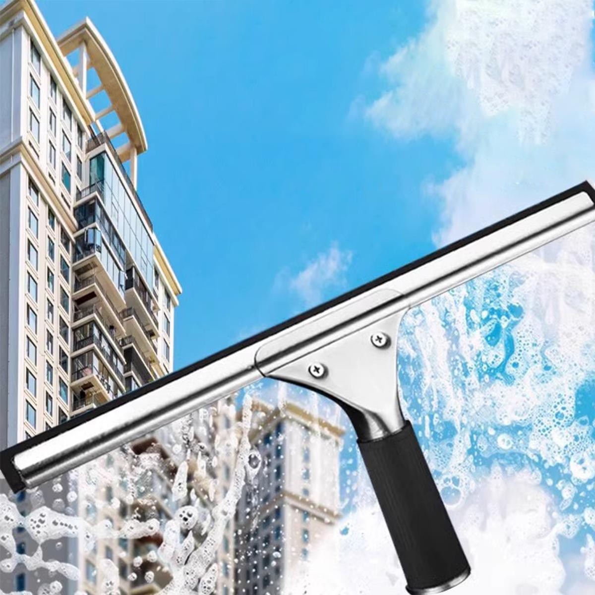 Stainless Steel Glass Cleaner Rubber Squeegee for Floor and Table Use 25cm