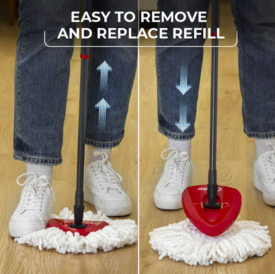 O-Cedar EasyWring Spin Mop & Bucket System Microfiber Floor Cleaning Set