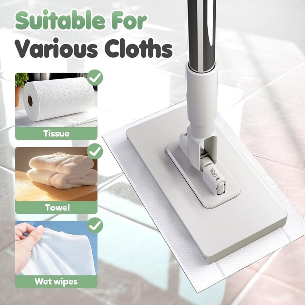 Disposable Dust Mop with 39 Inch Long Handle for Easy Reach Floor Cleaning