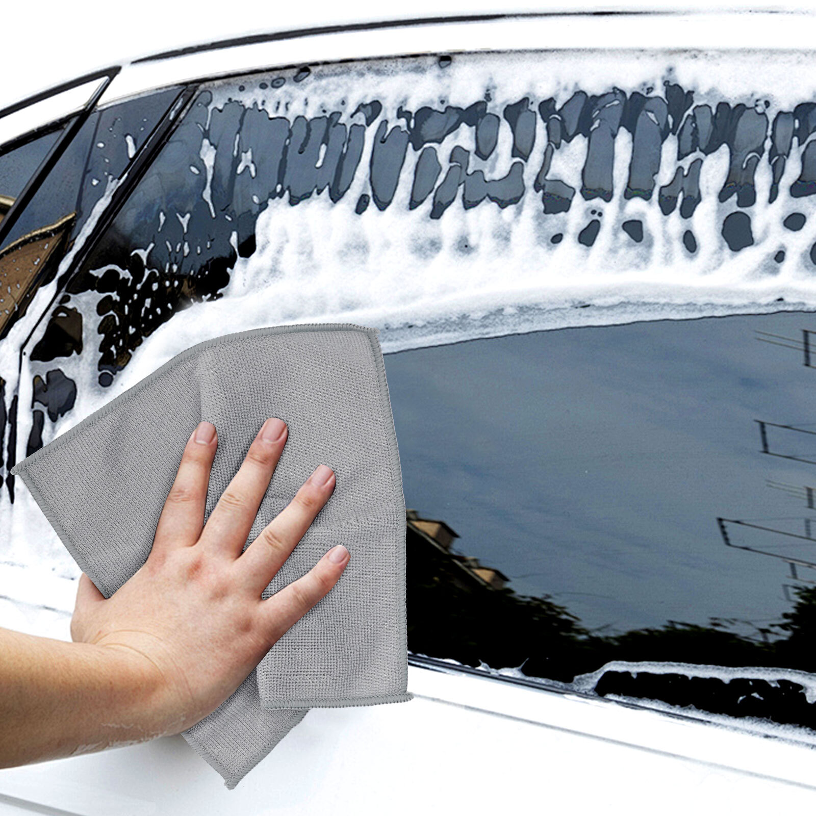 24Pcs Microfiber Cleaning Cloth 25cmx25cm Reusable Towels for Car Kitchen Glass