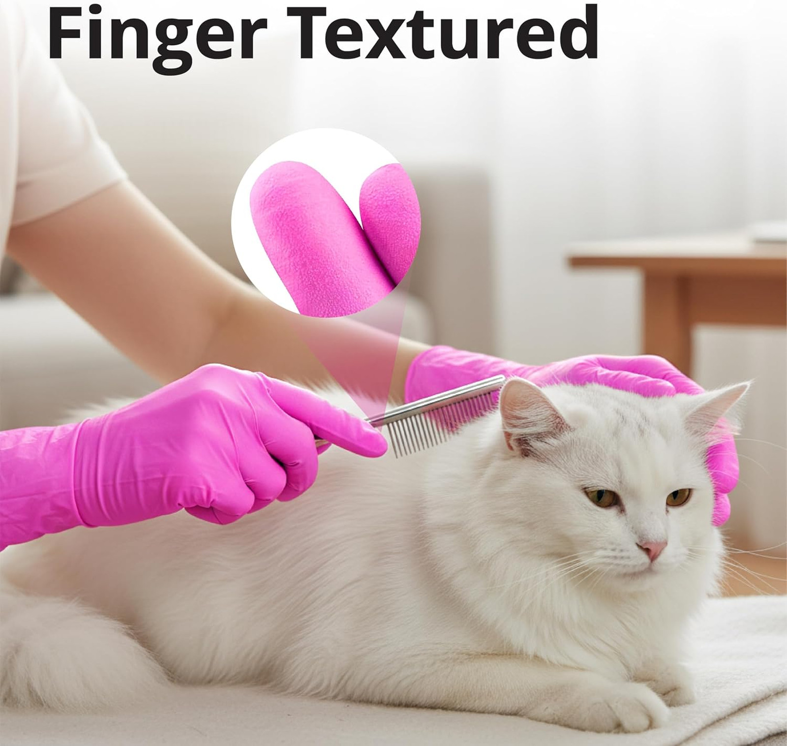 Powder-Free Nitrile Gloves 3 Mil Disposable Latex-Free Food Safe Pink Fuchsia