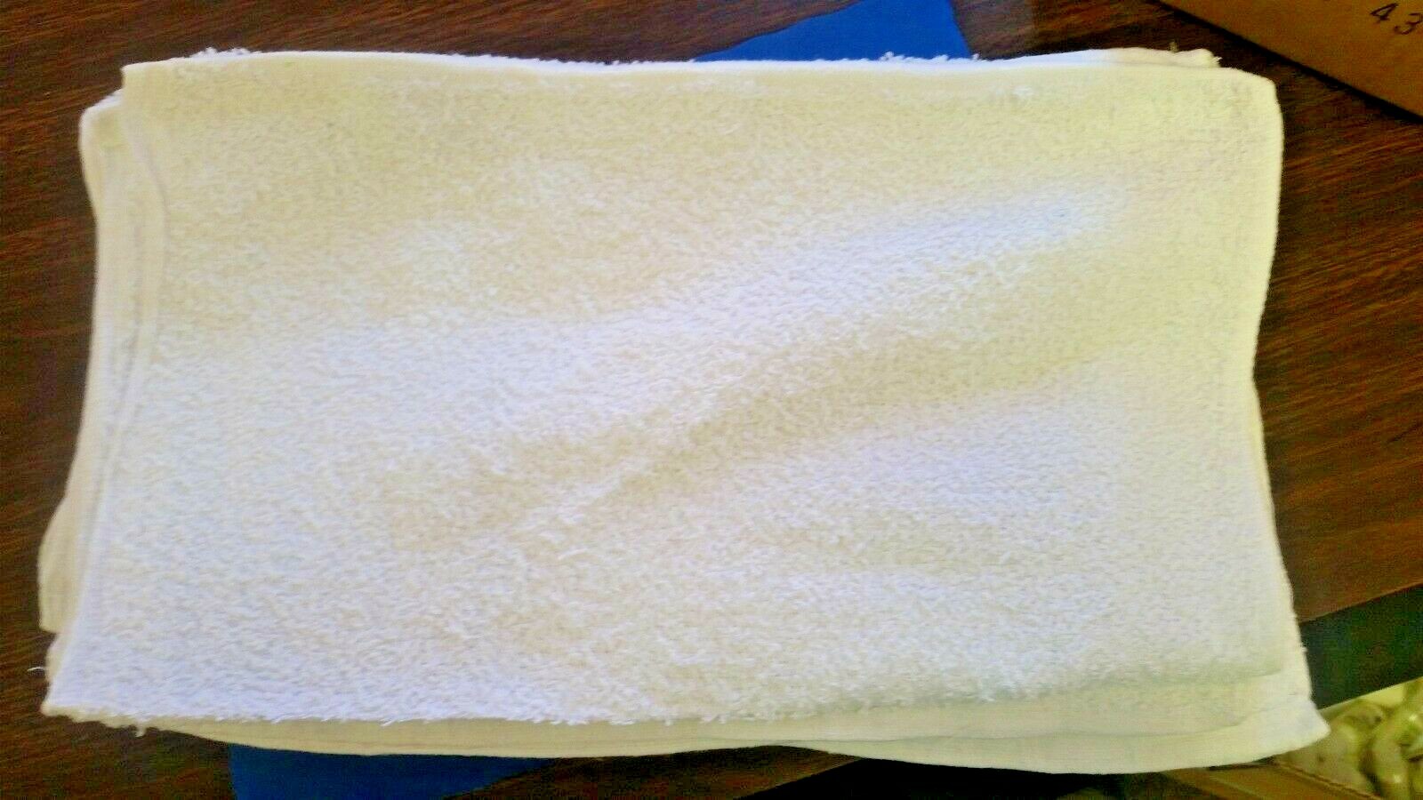 (SIX TOWELS) HEAVY DUTY WHITE SHOP/CLEANING TOWELS 14″ x 17″ WASHABLE/REUSEABLE