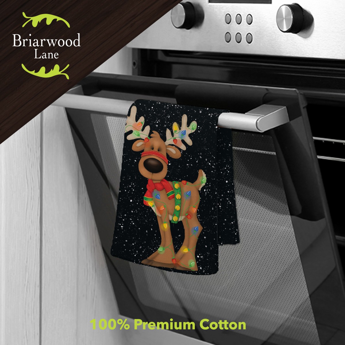 Briarwood Lane Reindeer in Lights Cotton Hand Towel