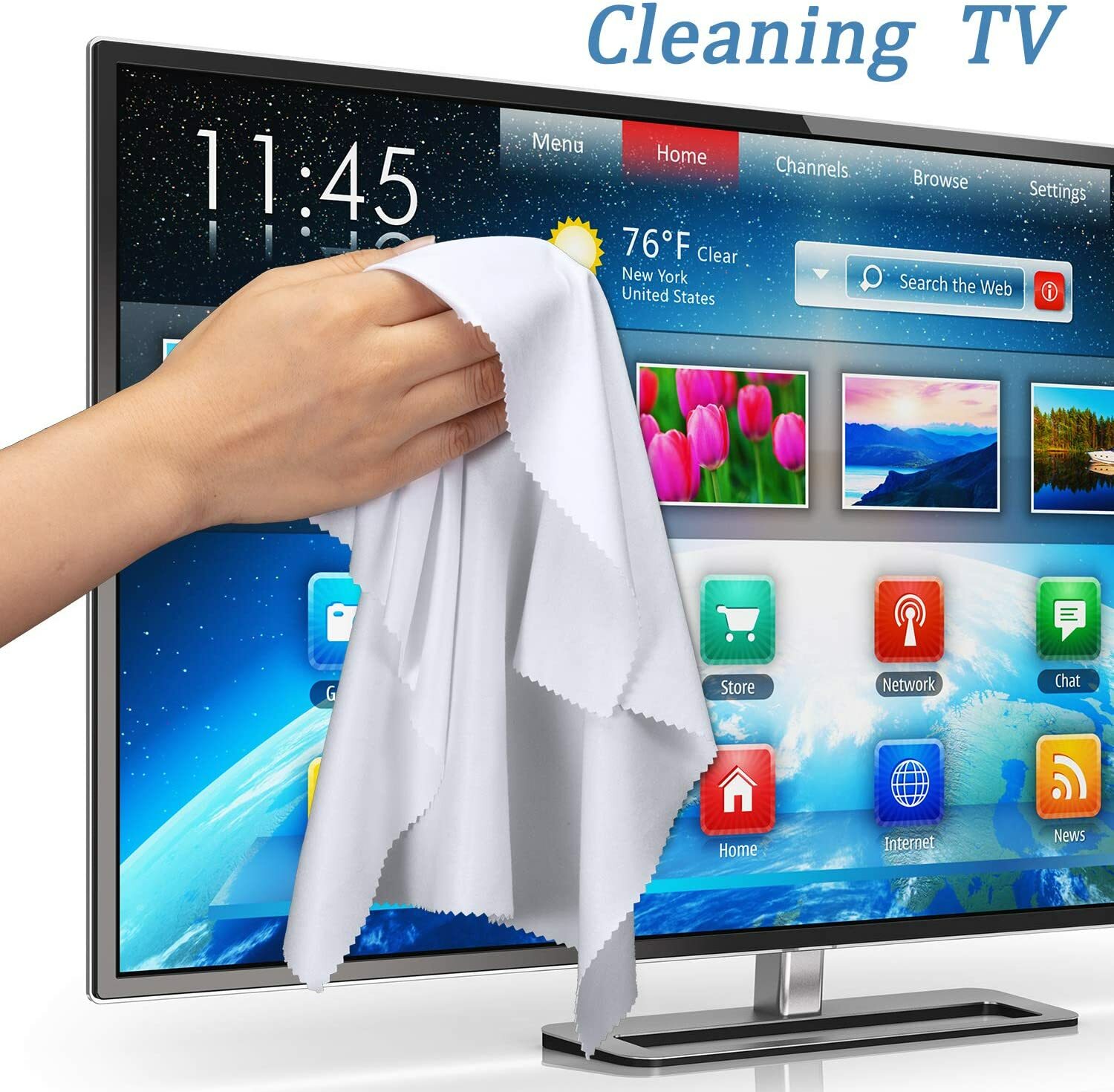 Oversized Microfiber Cleaning Cloth 12″ X 12″ for Screens Lens Phone- White