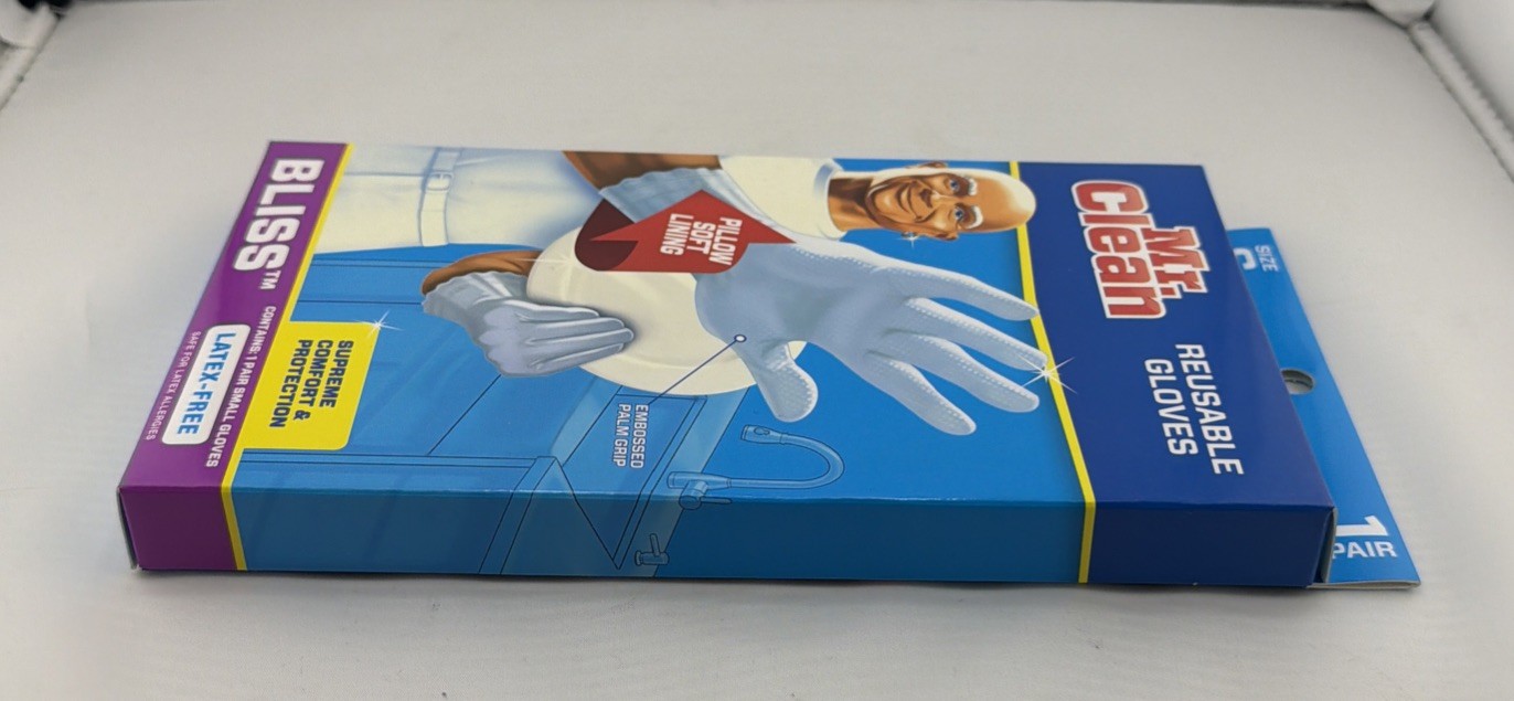 Mr. Clean Bliss Premium All Purpose Cleaning Gloves Small Latex Free 1 Pair. New