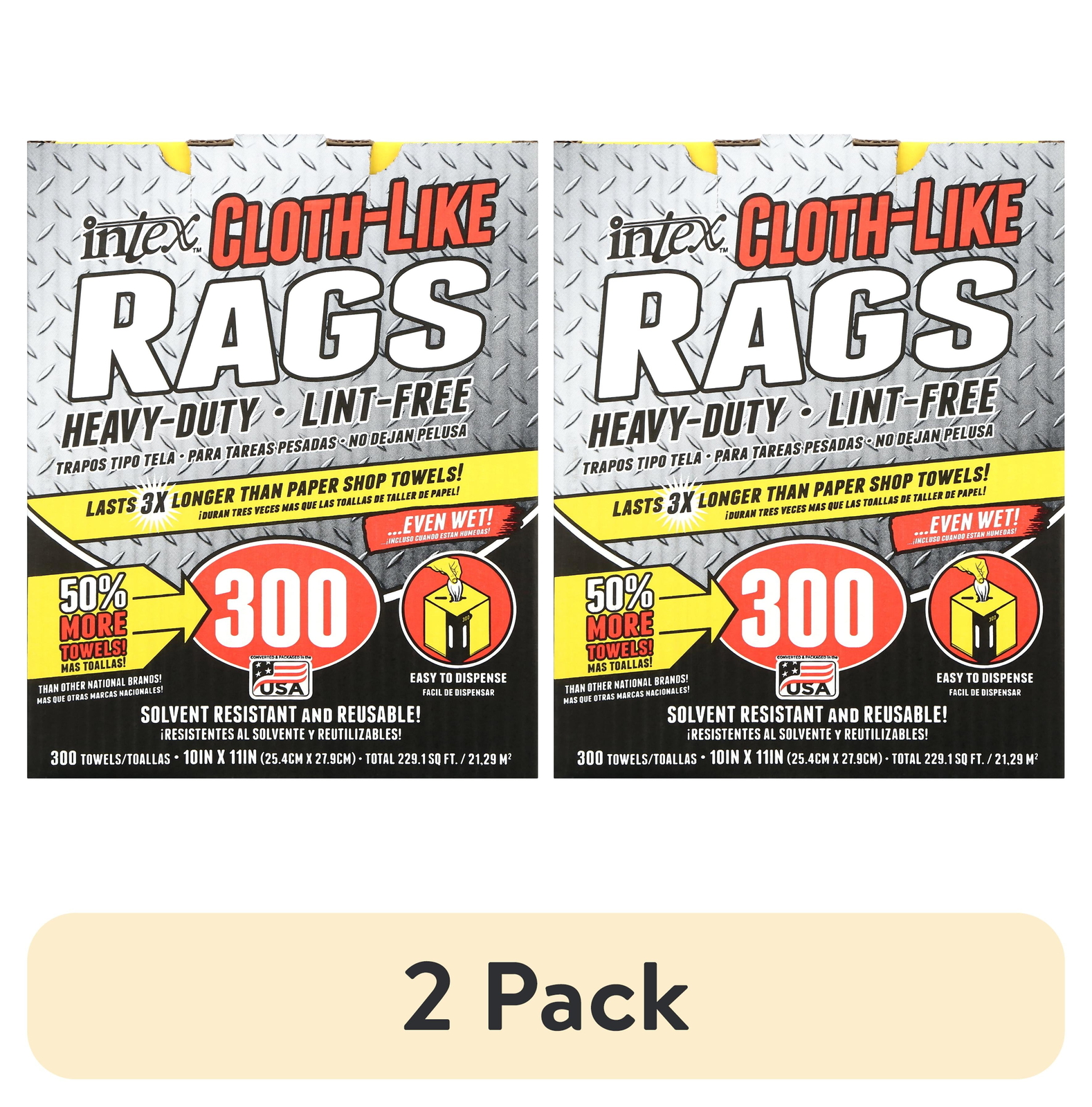 (2 pack) Intex Nw-00454-75 Cloth-Like natural fibers Wiping Rags, Fiber Blend