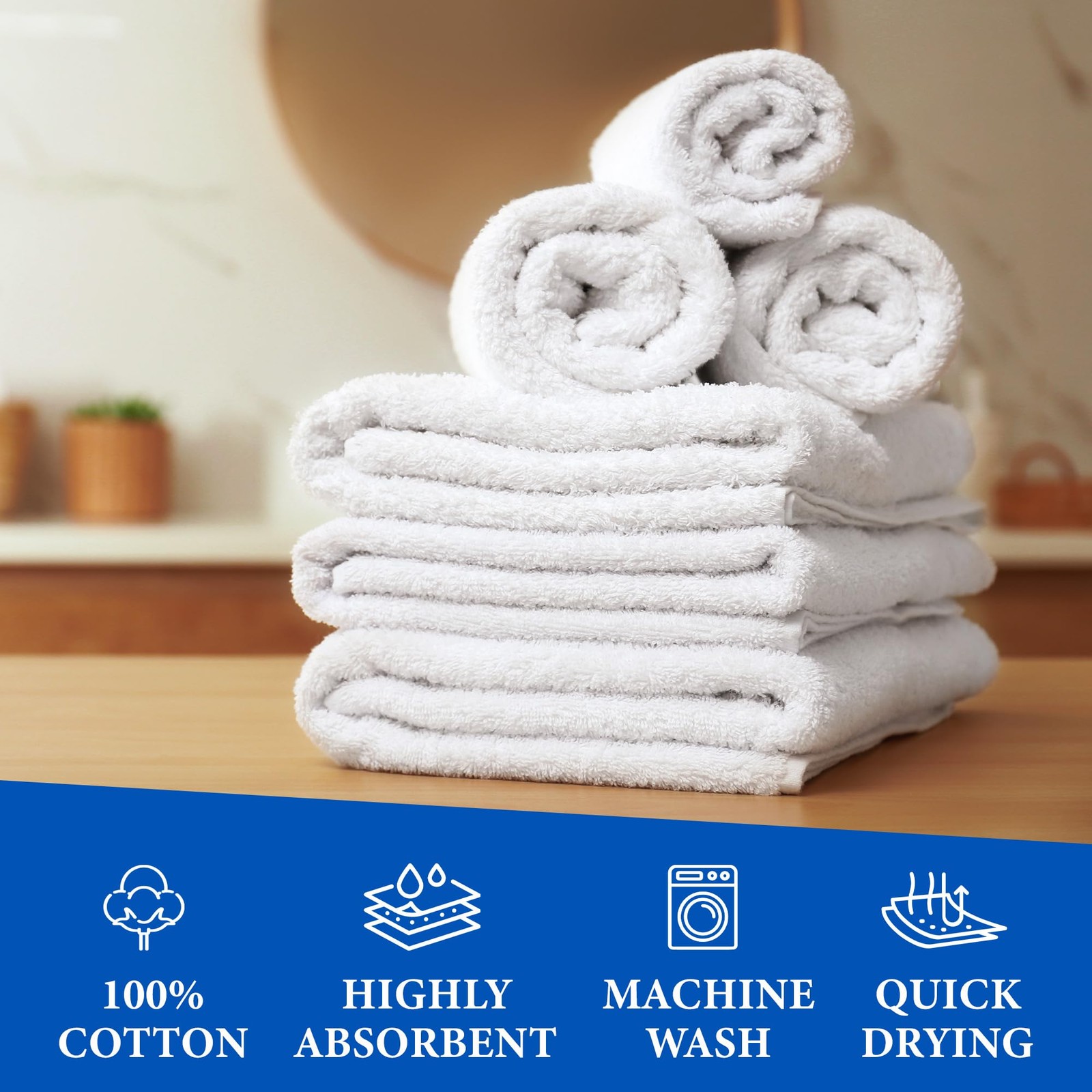 Terry Bar Mops 14″ x 17″ 12 Pack – Cotton Bar Towels, Kitchen Towels, Cleanin…