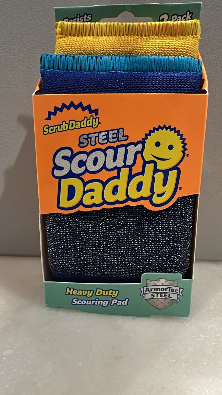 (2 pack) Scrub Daddy Scour Daddy Steel Scrubber Scouring Pad Scrub Sponge…