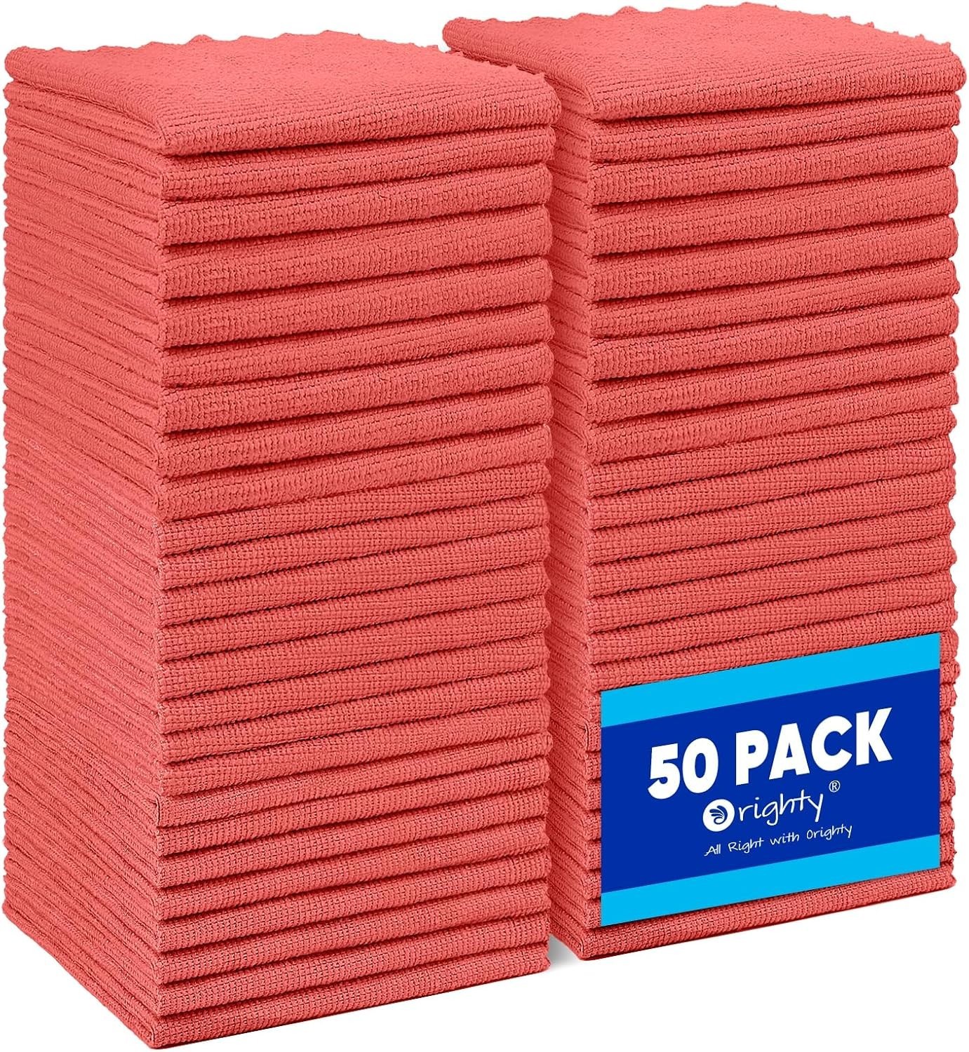 50 Pack Durable Microfiber Towels – Machine Washable, Ideal for Heavy-Duty Use